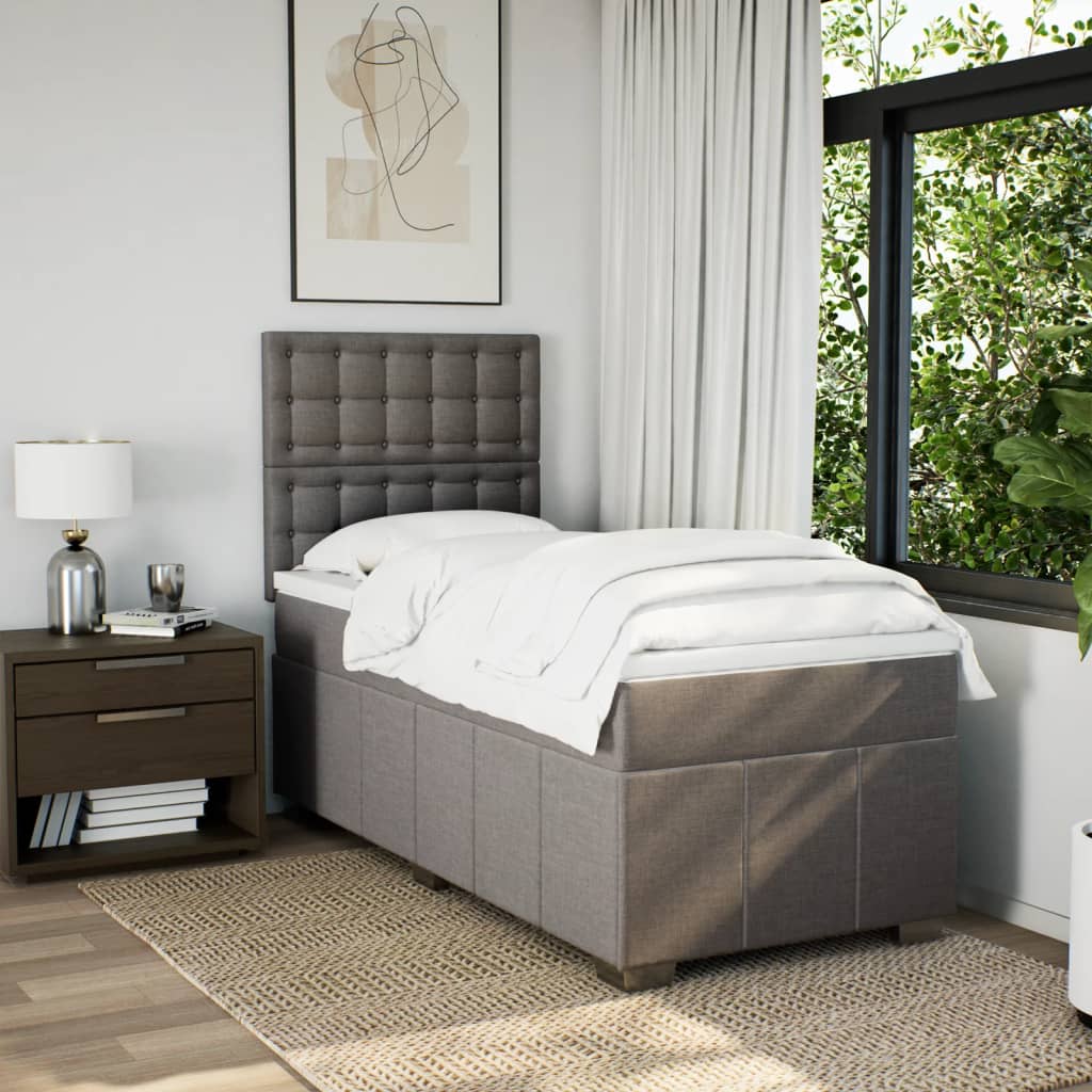 Box Spring Postel S Matrací Textil Taupe