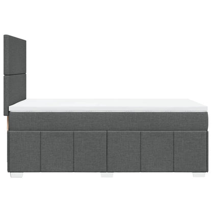 Box Spring Postel S Matrací Tmavě Šedá 90X200 Cm Textil