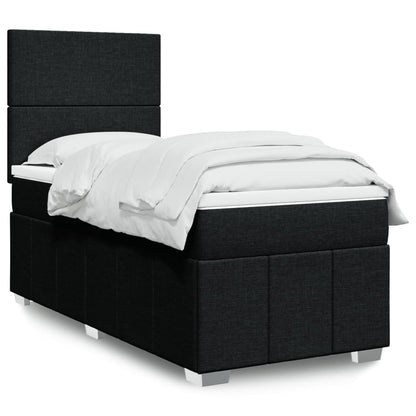 Box Spring Postel S Matrací Černá Textil Černá