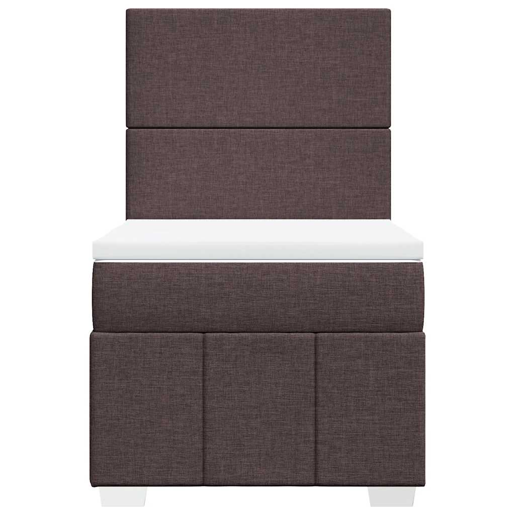 Box Spring Postel S Matrací Tmavě Hnědá 90X200 Cm Textil