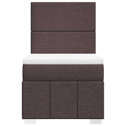 Box Spring Postel S Matrací Tmavě Hnědá 90X200 Cm Textil