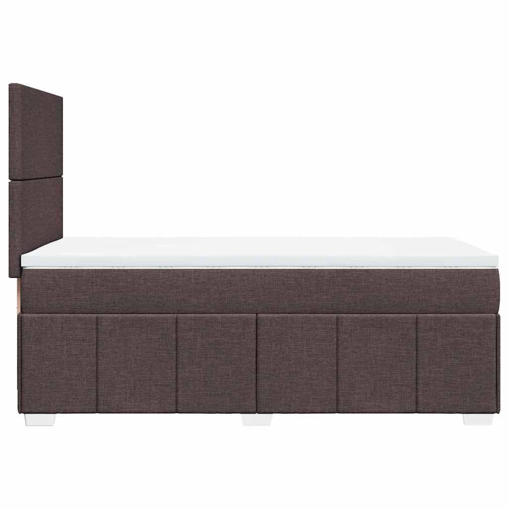 Box Spring Postel S Matrací Tmavě Hnědá 90X200 Cm Textil