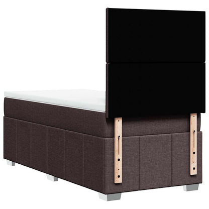 Box Spring Postel S Matrací Tmavě Hnědá 90X200 Cm Textil