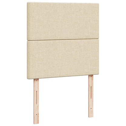 Box Spring Postel S Matrací Krémová 90X200 Cm Textil