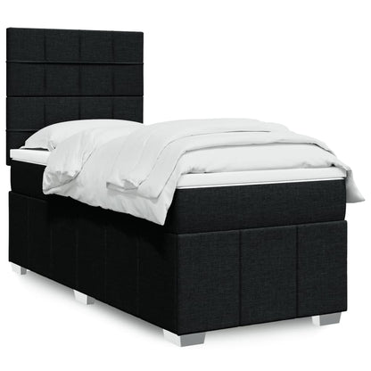 Box Spring Postel S Matrací Černá Textil Černá