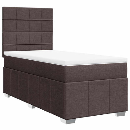 Box Spring Postel S Matrací Tmavě Hnědá 90X200 Cm Textil