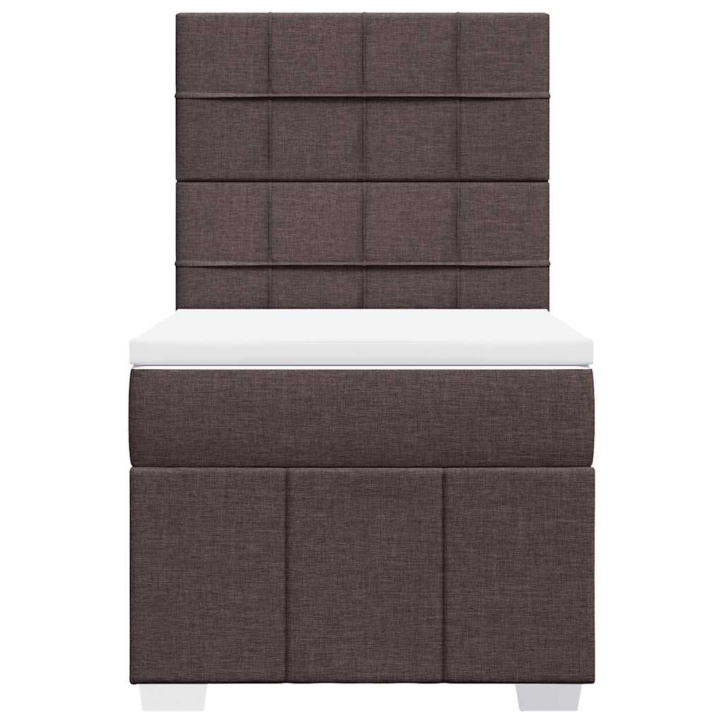 Box Spring Postel S Matrací Tmavě Hnědá 90X200 Cm Textil