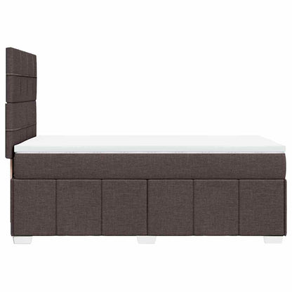 Box Spring Postel S Matrací Tmavě Hnědá 90X200 Cm Textil