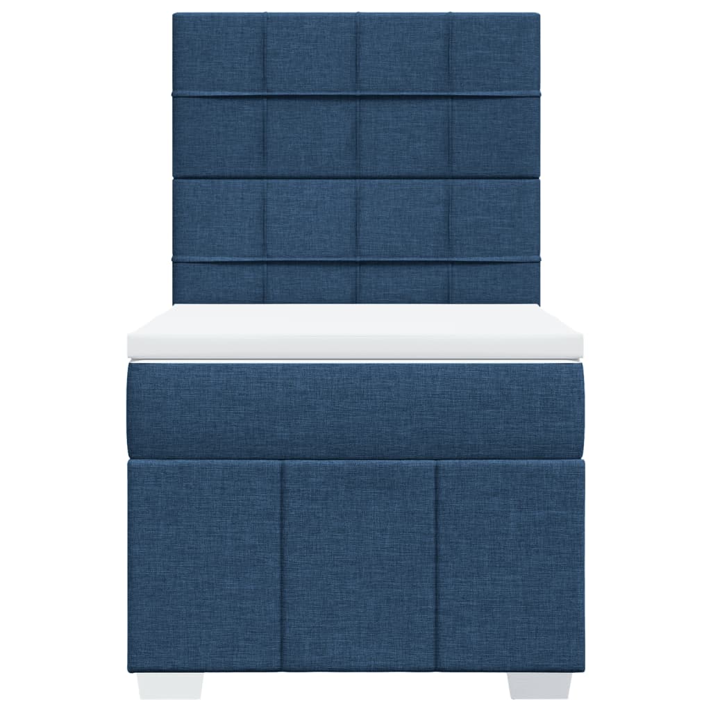 Box Spring Postel S Matrací Modrá 90X200 Cm Textil