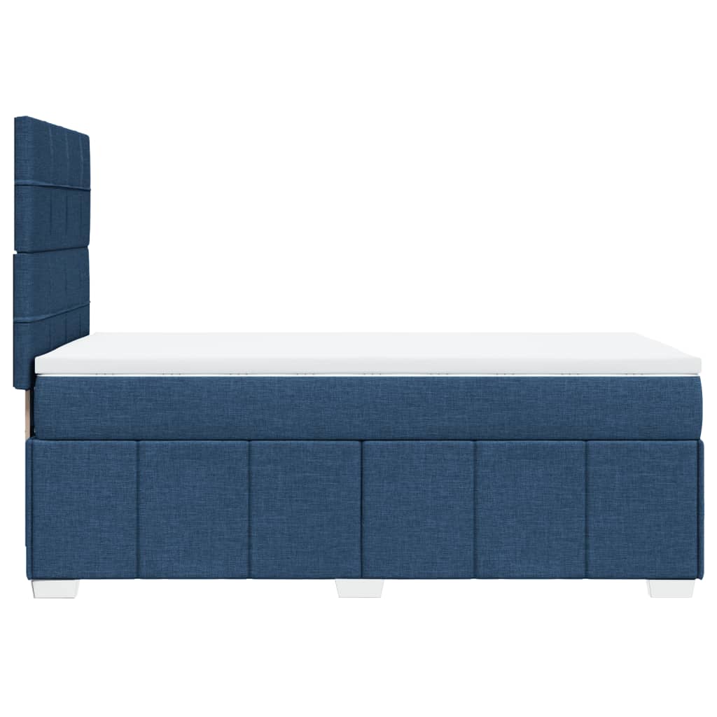 Box Spring Postel S Matrací Modrá 90X200 Cm Textil