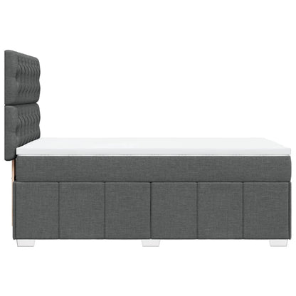 Box Spring Postel S Matrací Tmavě Šedá 90X200 Cm Textil