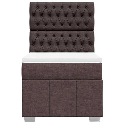 Box Spring Postel S Matrací Tmavě Hnědá 90X200 Cm Textil