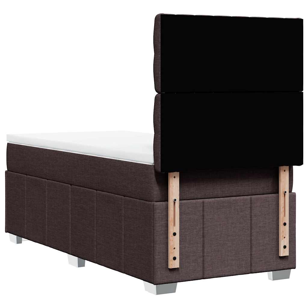 Box Spring Postel S Matrací Tmavě Hnědá 90X200 Cm Textil
