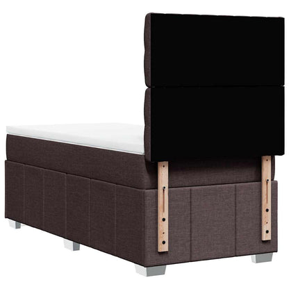 Box Spring Postel S Matrací Tmavě Hnědá 90X200 Cm Textil