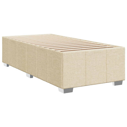 Box Spring Postel S Matrací Krémová 90X200 Cm Textil