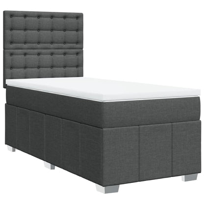 Box Spring Postel S Matrací Tmavě Šedá 90X200 Cm Textil