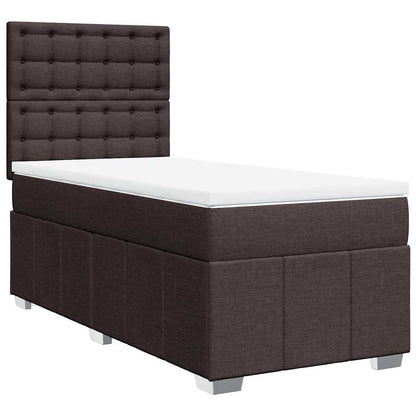 Box Spring Postel S Matrací Tmavě Hnědá 90X200 Cm Textil