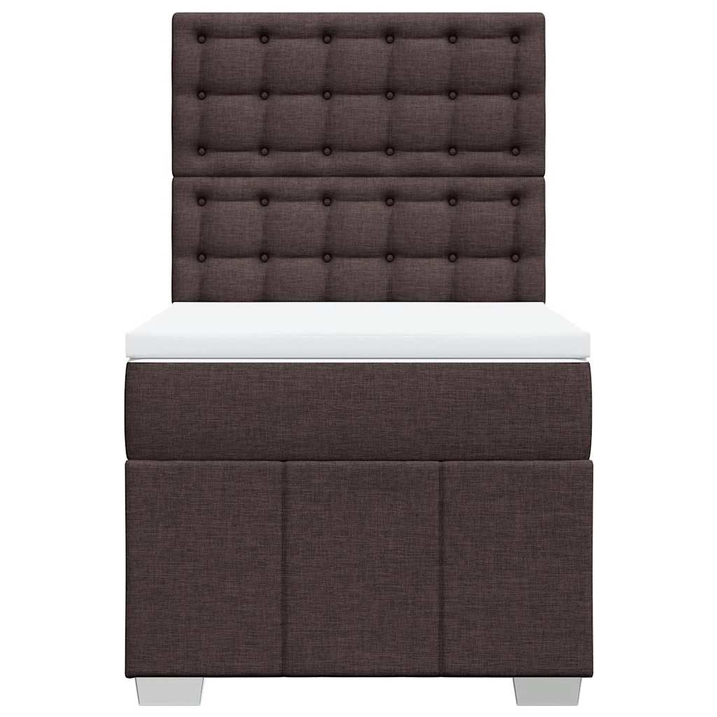 Box Spring Postel S Matrací Tmavě Hnědá 90X200 Cm Textil