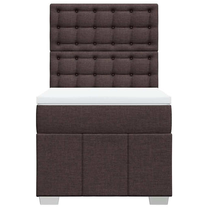 Box Spring Postel S Matrací Tmavě Hnědá 90X200 Cm Textil