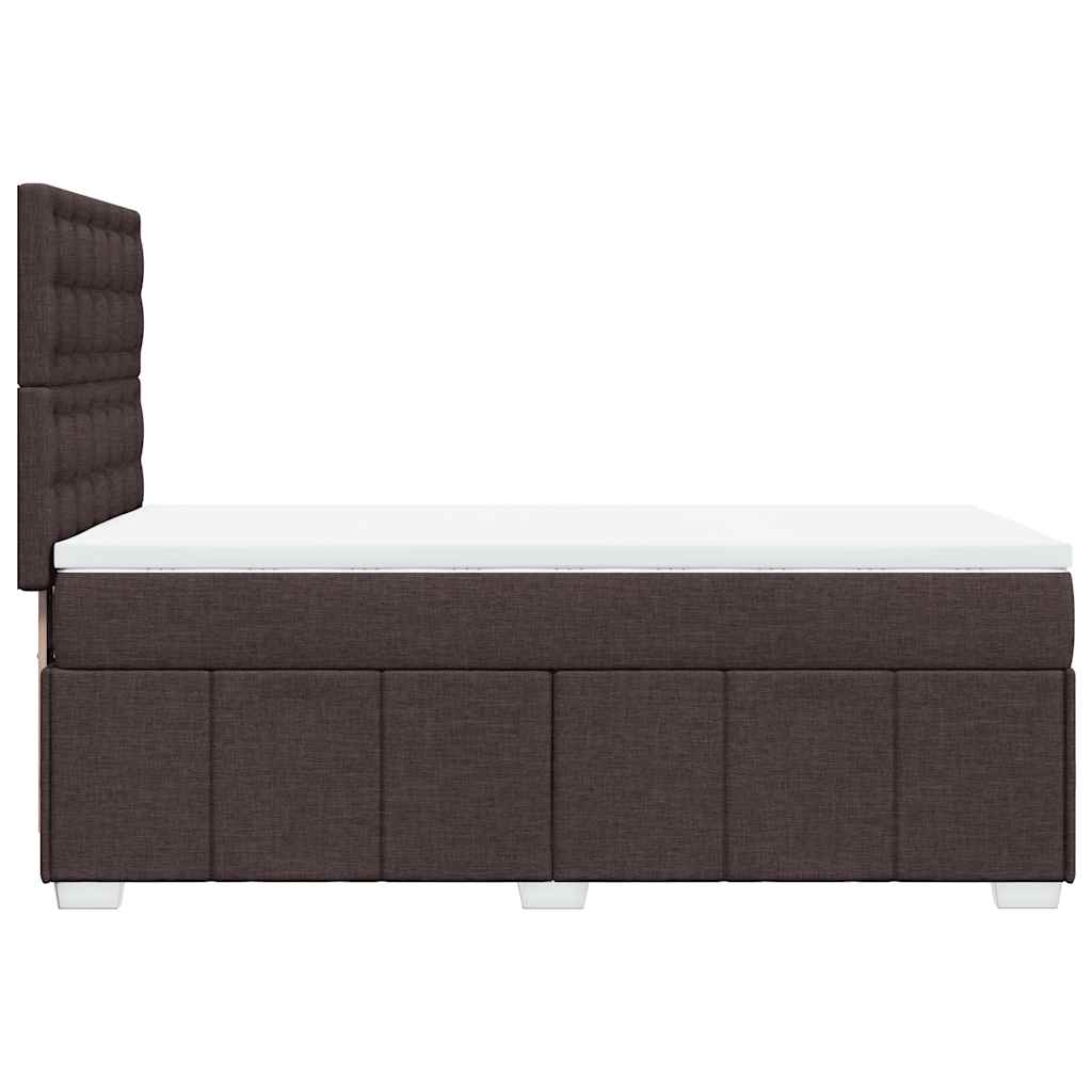 Box Spring Postel S Matrací Tmavě Hnědá 90X200 Cm Textil