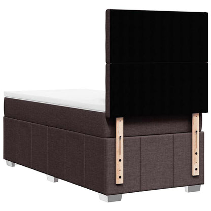 Box Spring Postel S Matrací Tmavě Hnědá 90X200 Cm Textil