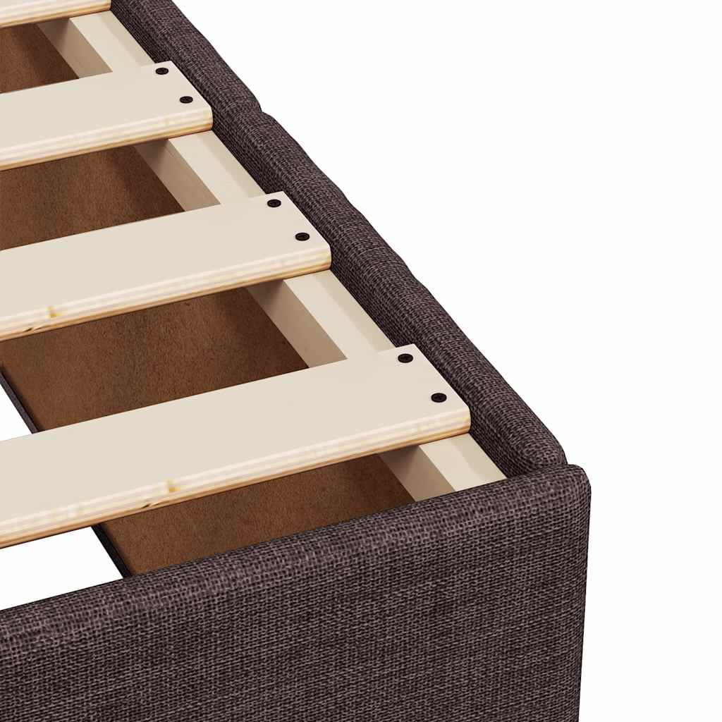 Box Spring Postel S Matrací Tmavě Hnědá 90X200 Cm Textil