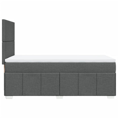 Box Spring Postel S Matrací Tmavě Šedá 100 X 200 Cm Textil