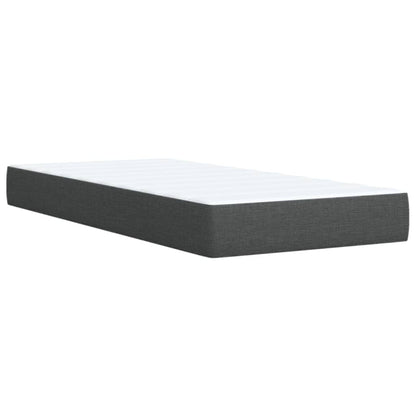 Box Spring Postel S Matrací Tmavě Šedá 100 X 200 Cm Textil
