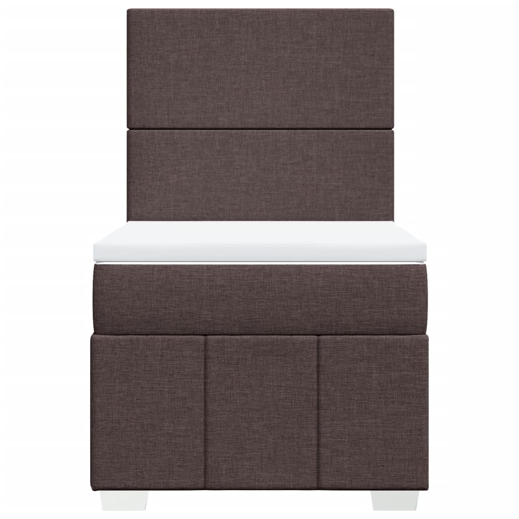 Box Spring Postel S Matrací Tmavě Hnědá 100 X 200 Cm Textil