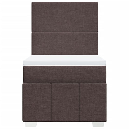Box Spring Postel S Matrací Tmavě Hnědá 100 X 200 Cm Textil