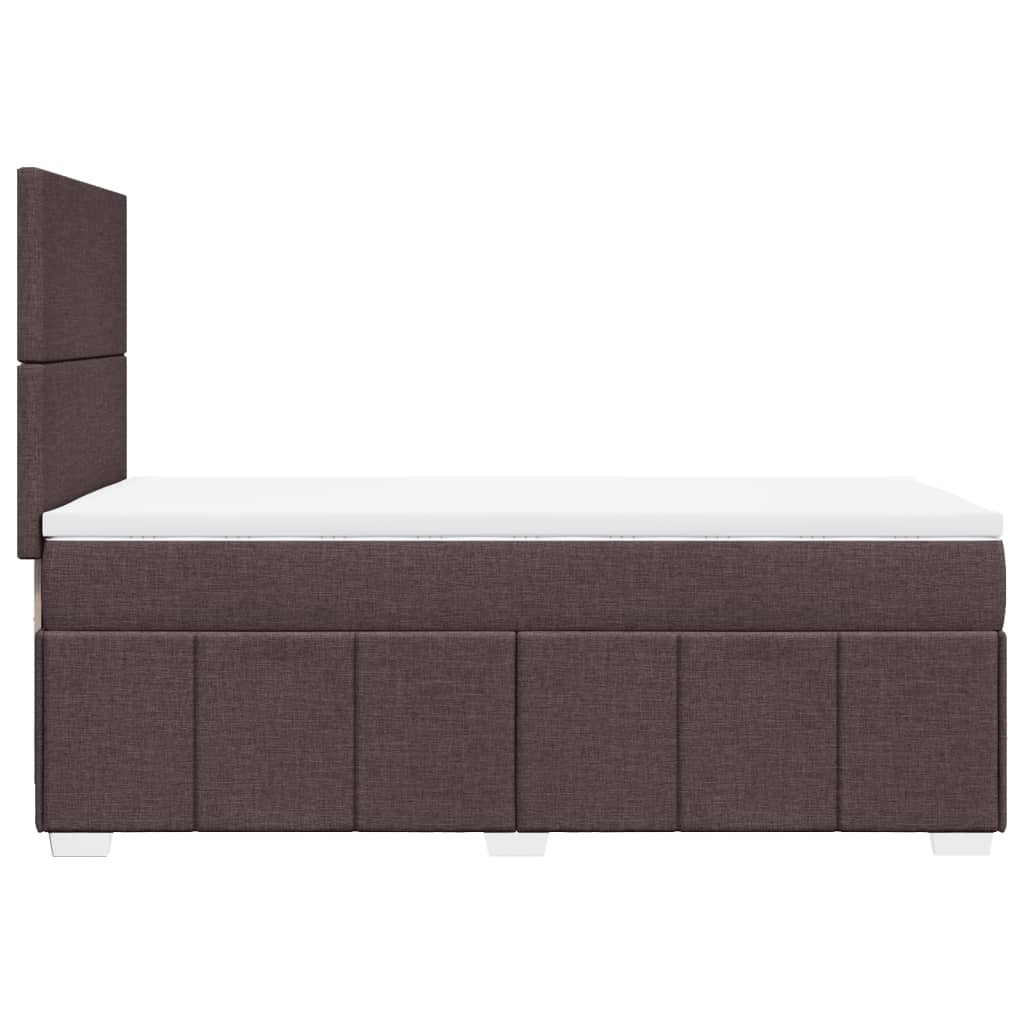 Box Spring Postel S Matrací Tmavě Hnědá 100 X 200 Cm Textil