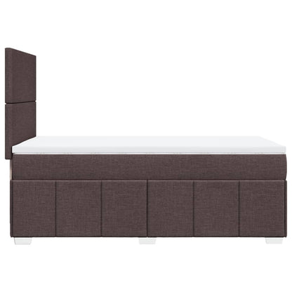 Box Spring Postel S Matrací Tmavě Hnědá 100 X 200 Cm Textil
