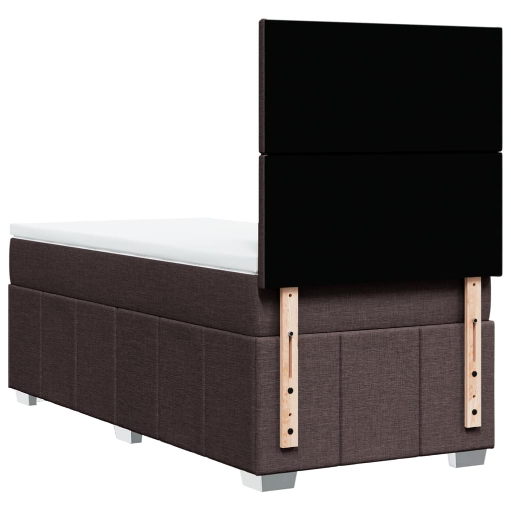 Box Spring Postel S Matrací Tmavě Hnědá 100 X 200 Cm Textil