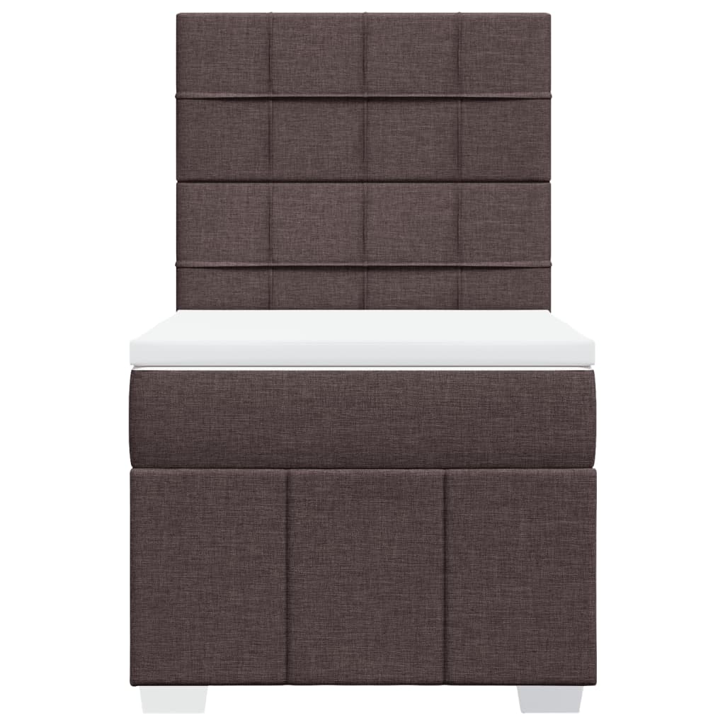 Box Spring Postel S Matrací Tmavě Hnědá 100 X 200 Cm Textil