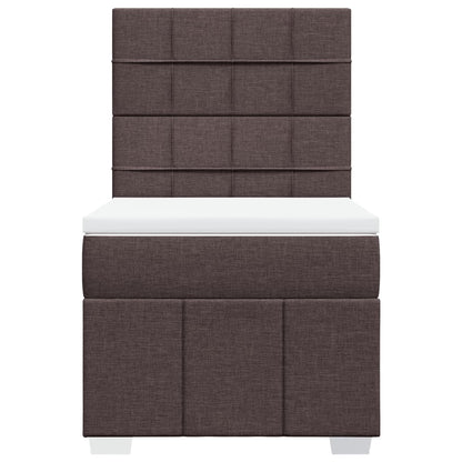 Box Spring Postel S Matrací Tmavě Hnědá 100 X 200 Cm Textil