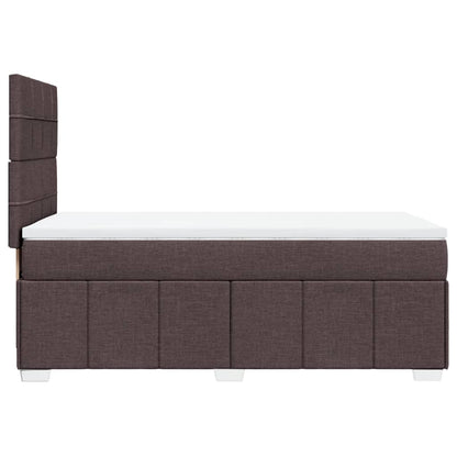 Box Spring Postel S Matrací Tmavě Hnědá 100 X 200 Cm Textil
