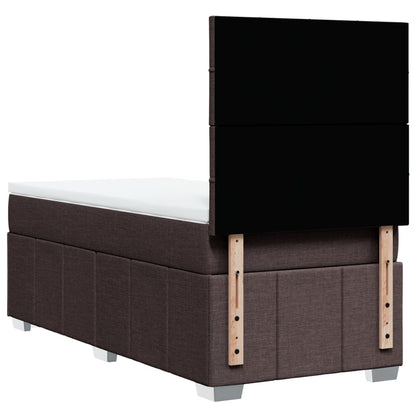 Box Spring Postel S Matrací Tmavě Hnědá 100 X 200 Cm Textil