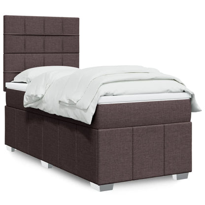 Box Spring Postel S Matrací Tmavě Hnědá 100 X 200 Cm Textil