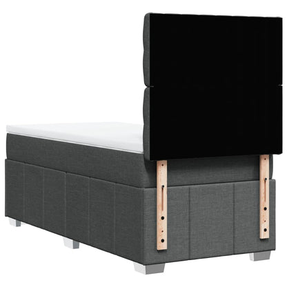 Box Spring Postel S Matrací Tmavě Šedá 100 X 200 Cm Textil