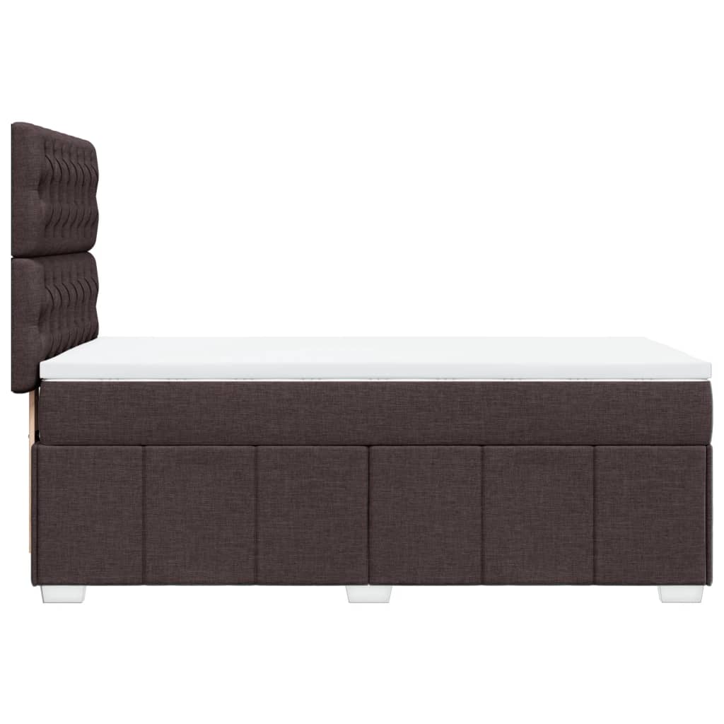 Box Spring Postel S Matrací Tmavě Hnědá 100 X 200 Cm Textil