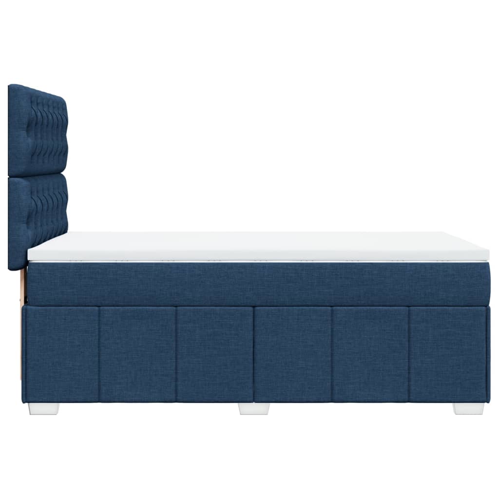 Box Spring Postel S Matrací Modrá 100 X 200 Cm Textil