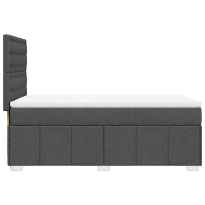 Box Spring Postel S Matrací Tmavě Šedá 100 X 200 Cm Textil