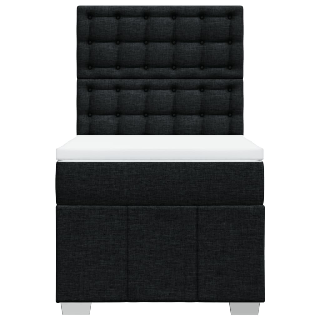 Box Spring Postel S Matrací Černá Textil Černá