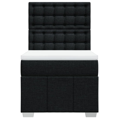Box Spring Postel S Matrací Černá Textil Černá