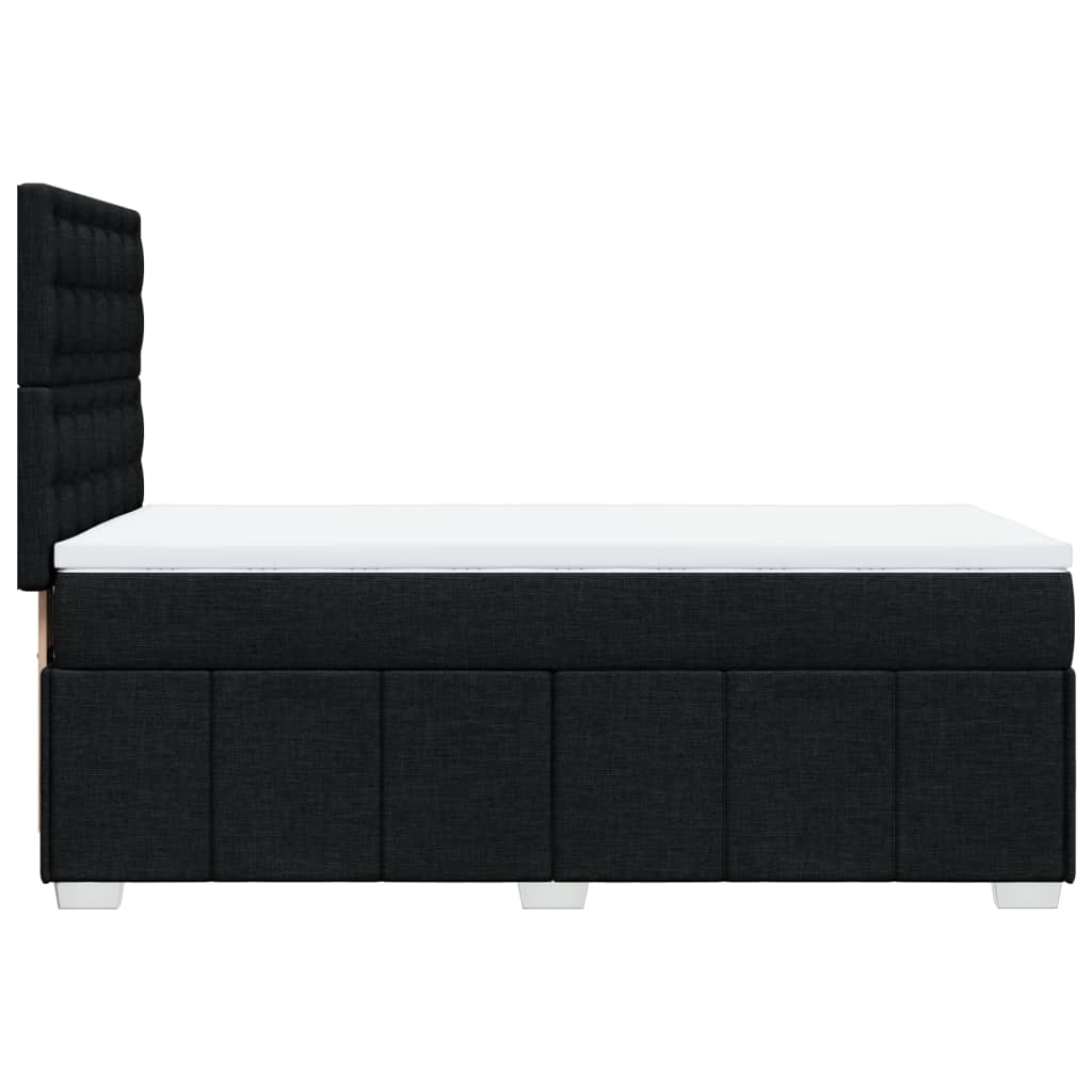 Box Spring Postel S Matrací Černá Textil Černá