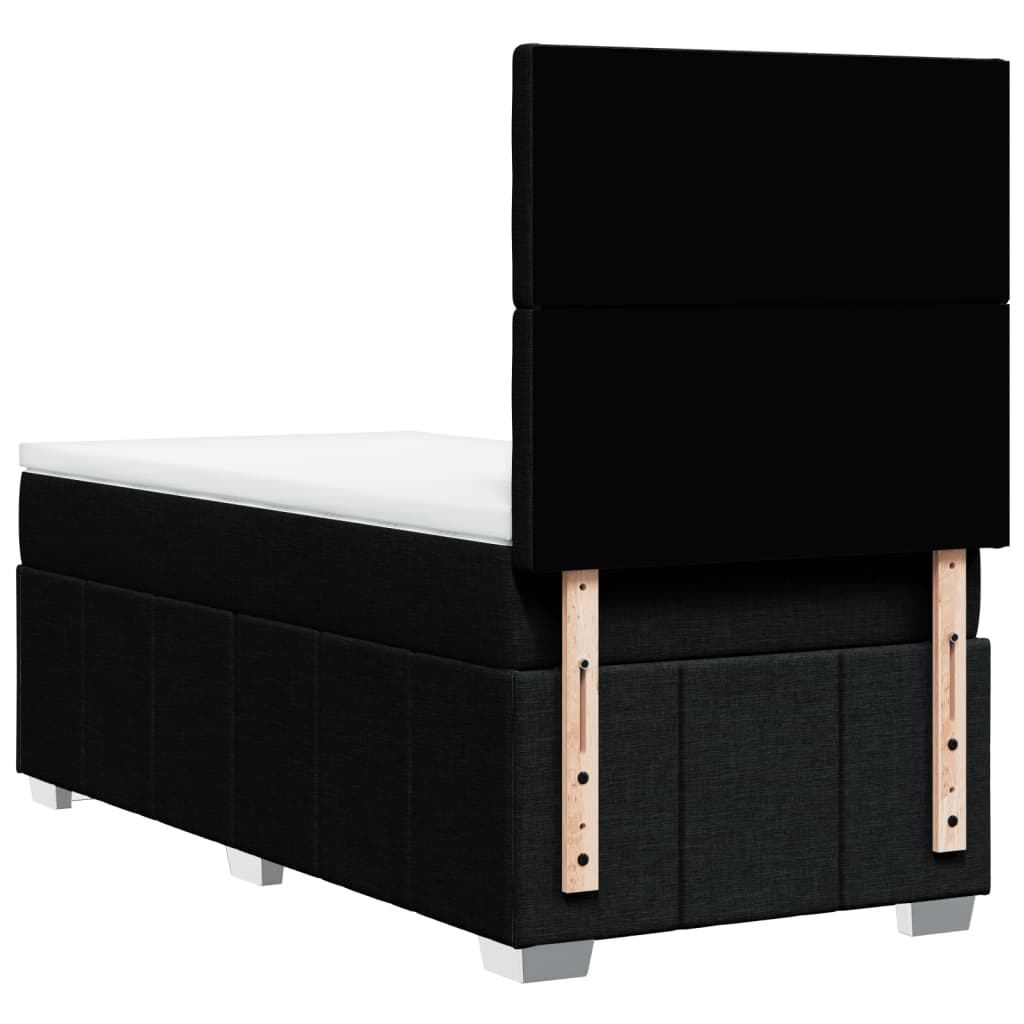 Box Spring Postel S Matrací Černá Textil Černá
