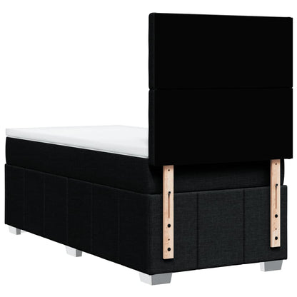 Box Spring Postel S Matrací Černá Textil Černá
