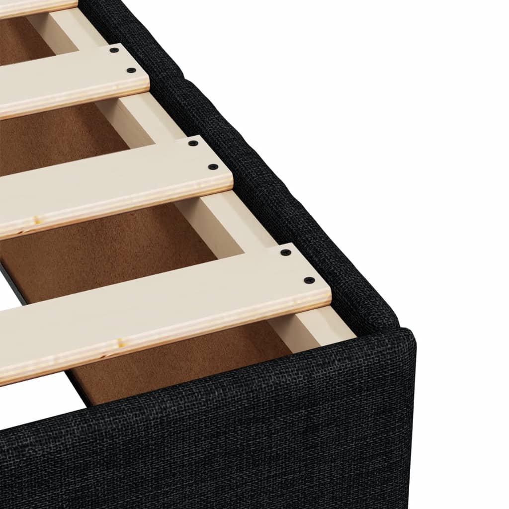 Box Spring Postel S Matrací Černá Textil Černá