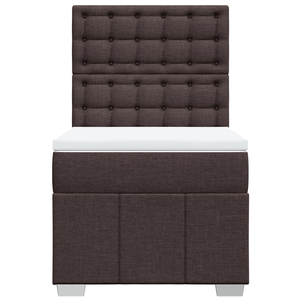 Box Spring Postel S Matrací Tmavě Hnědá 100 X 200 Cm Textil