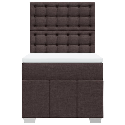 Box Spring Postel S Matrací Tmavě Hnědá 100 X 200 Cm Textil